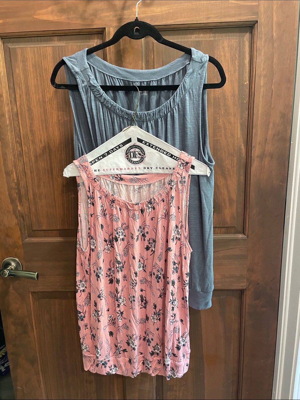 LOFT Pink Floral Ruffle-Trim Tank